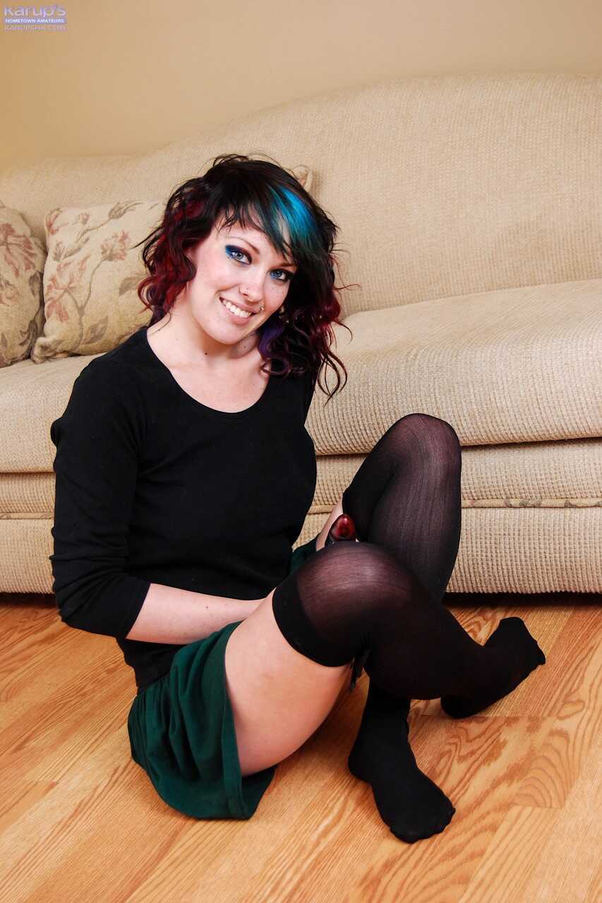 Gothic Redhead Submits To Anal Play With A Toy In The Living Room - Sabrina Dorota