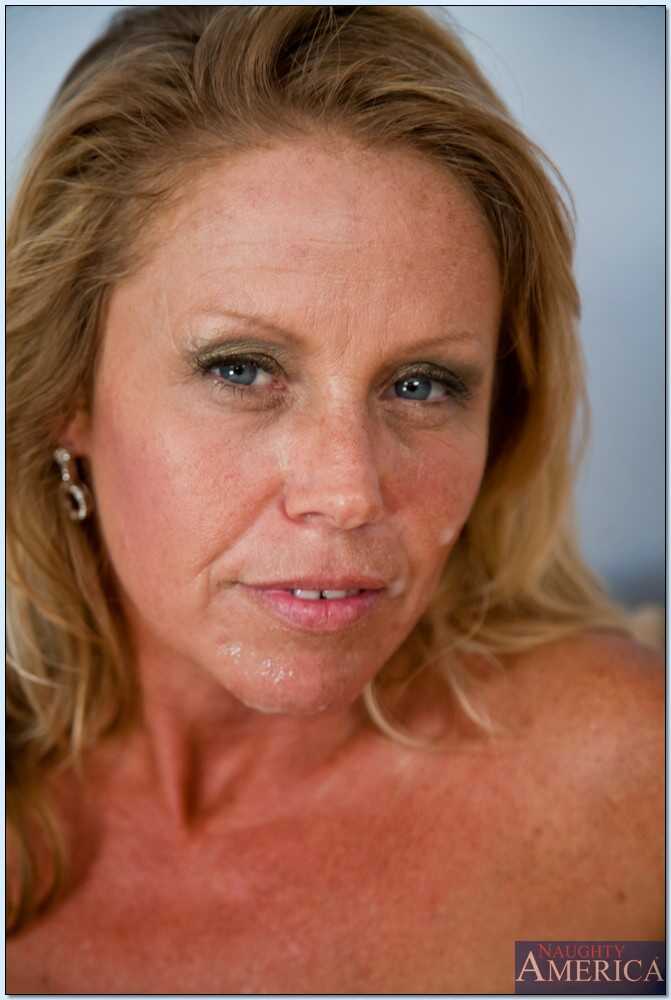 Slutty mature blonde Teri Weigel gets facials after being slammed by a stud with Nikki Charm - Nikki Charm