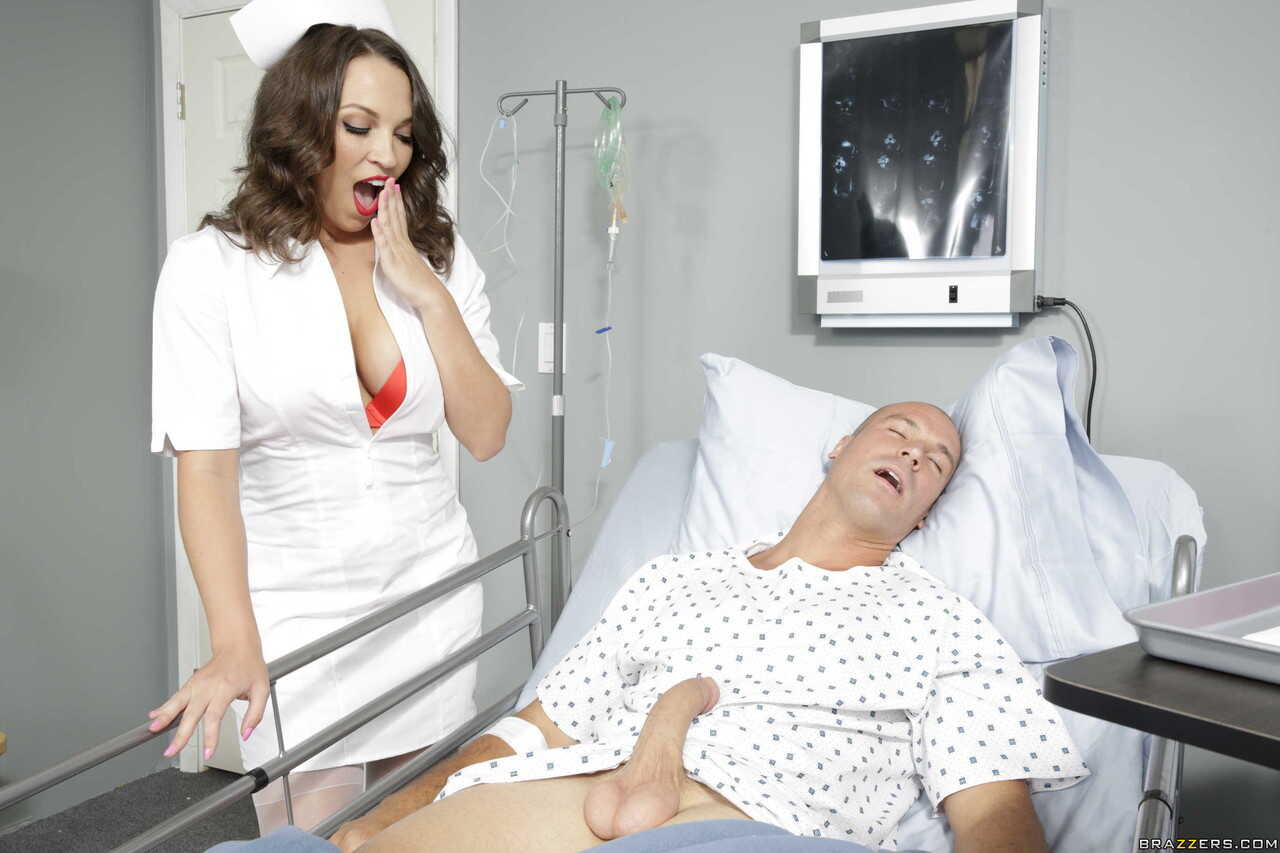 Hungarian nurse Lily Love rides a patient's dick & fucks it with her big tits   Hospital Fuckfest: Hungarian Nurs...
