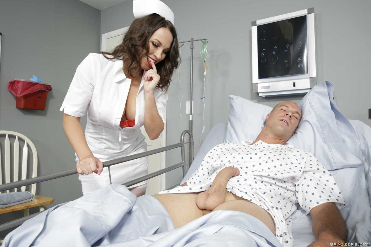 Hungarian nurse Lily Love rides a patient's dick & fucks it with her big tits   Hospital Fuckfest: Hungarian Nurs...