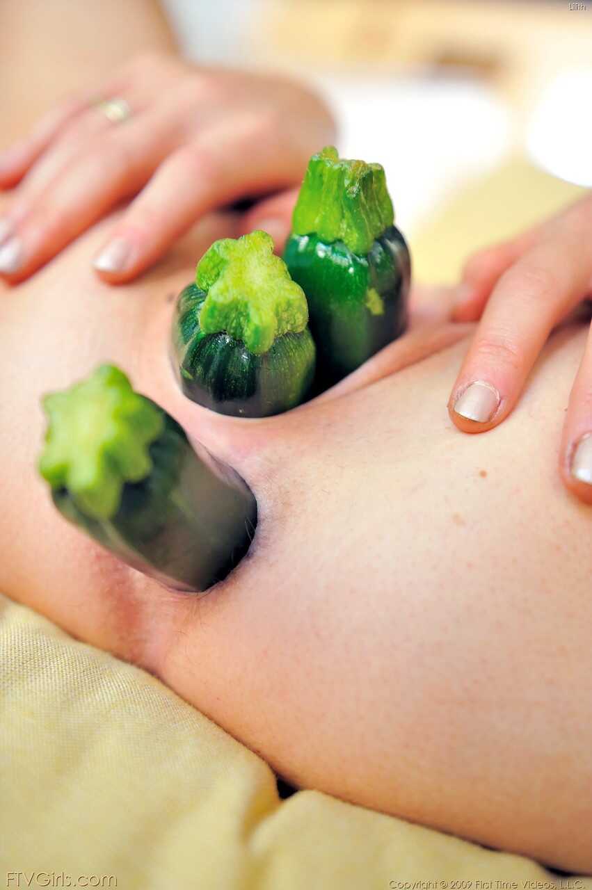 Lilith's Lustful Veggie Play: Stuffing Her Love Holes with Huge Cucumbers and Squash - Lilith