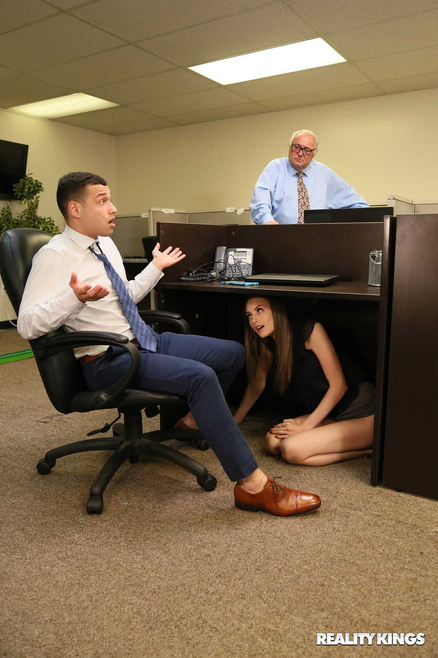 Boss Catches Kyler Quinn’s Teen Secretary Getting Ass-Fucked in High Heels!