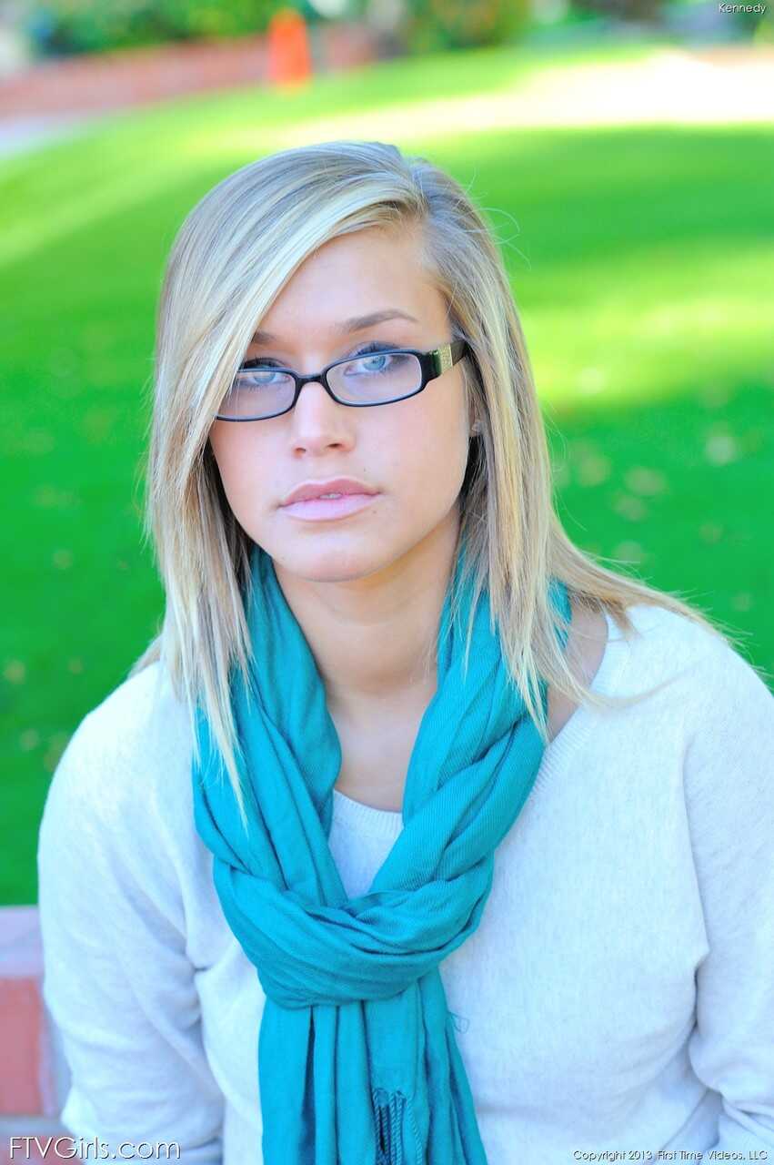 Nerdy Kennedy Exposes her Tits in Public and Shows off her Perfect Teen Body - Kennedy Leigh