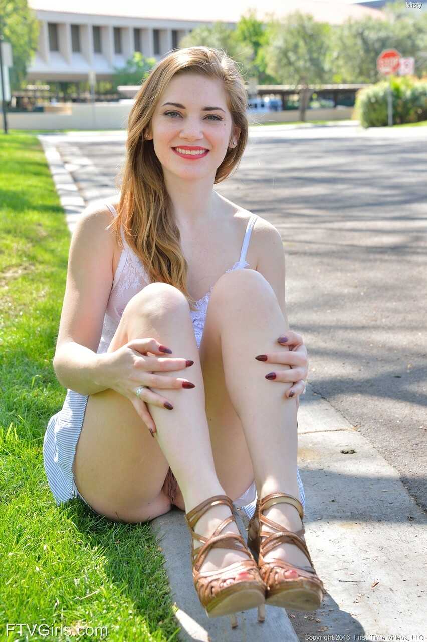 Outdoor Exposure: Sweet Teen Misty Poses Nude in Nature   Open Legs and Ass: Misty's Solo Fingering and Flashing Adve...