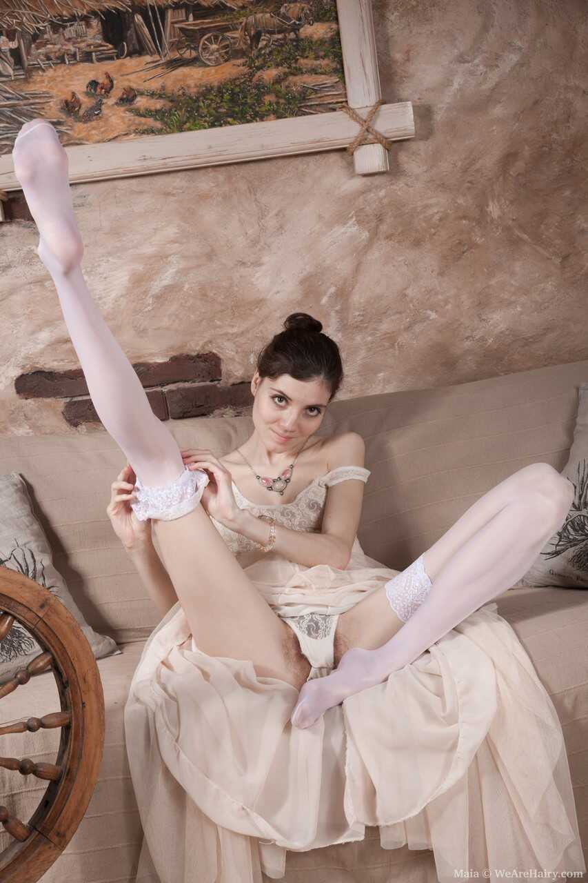 Maia's Hairy Twat Exposed: A Young Amateur's Solo Adventures with Her Armpit Hair and Cunt Fur - Maia