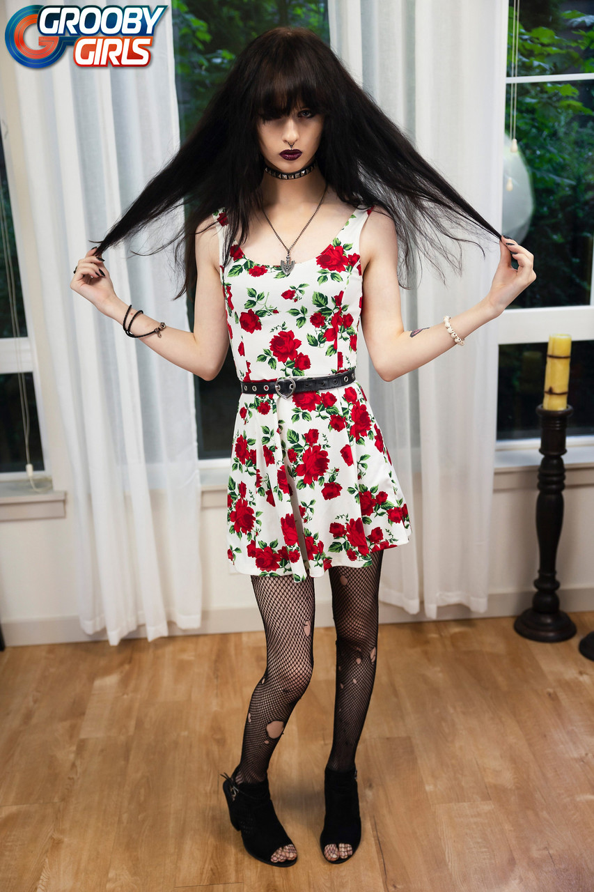 Raven-Haired Shemale Spite Strips To Stockings And Toys Her Big Ass