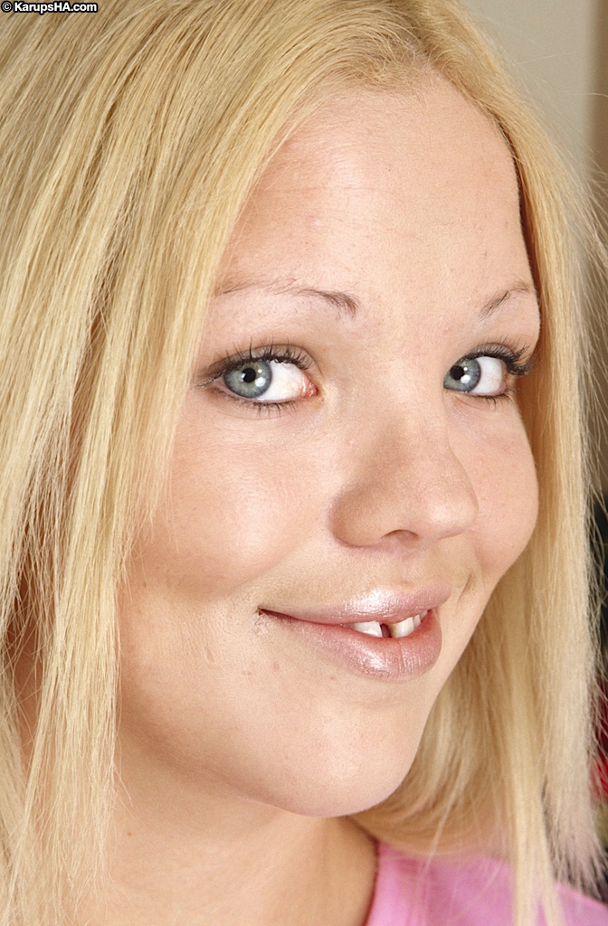 Blonde Teen Strips And Teases Her Slit