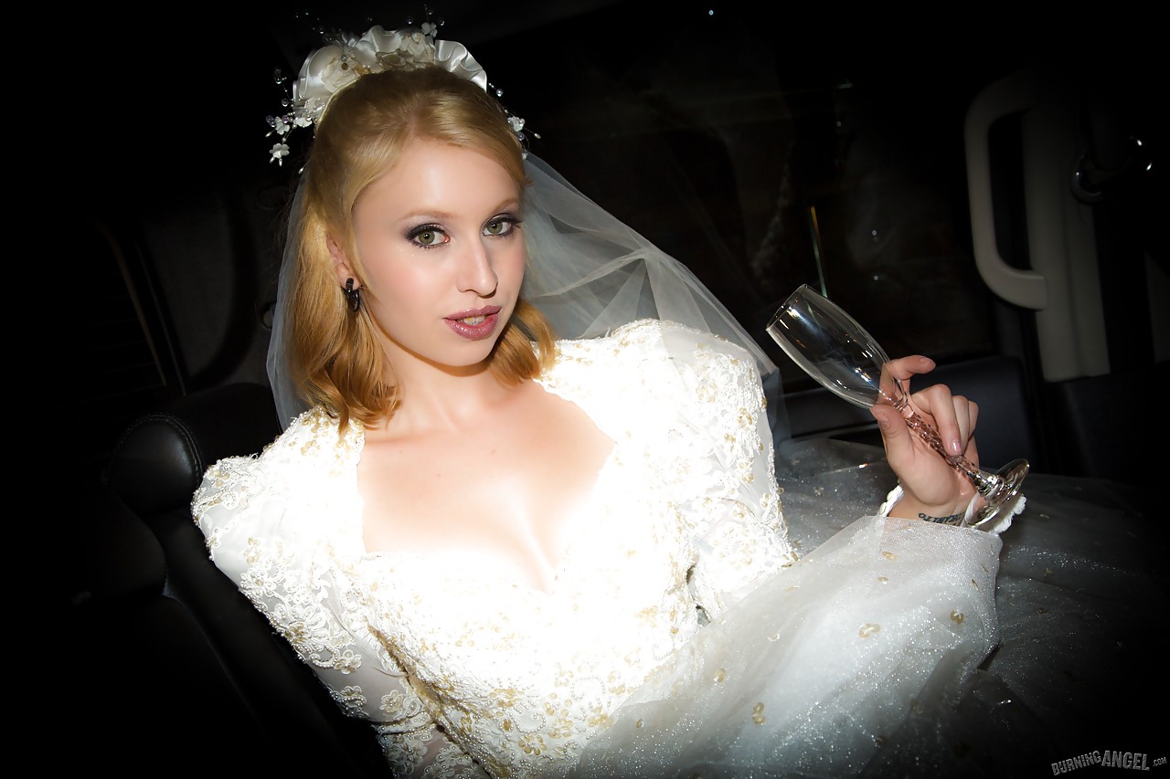 Blonde Eidyia Tongues BBC And Gets Cum On Tits In Interracial Wedding Fuck