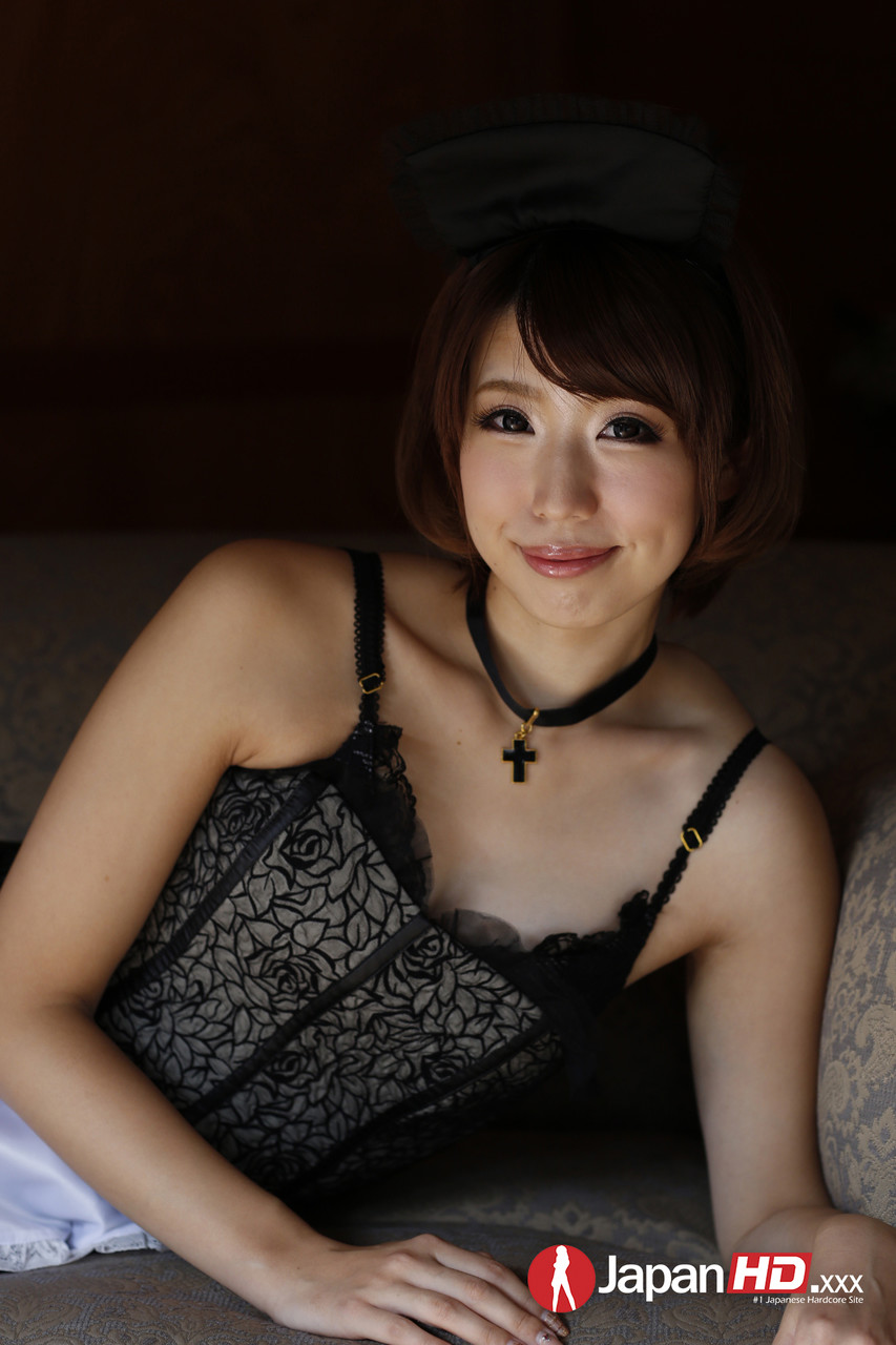 Pretty Japanese Teen Seira Matsuoka Smiles Posing In Maid Uniform