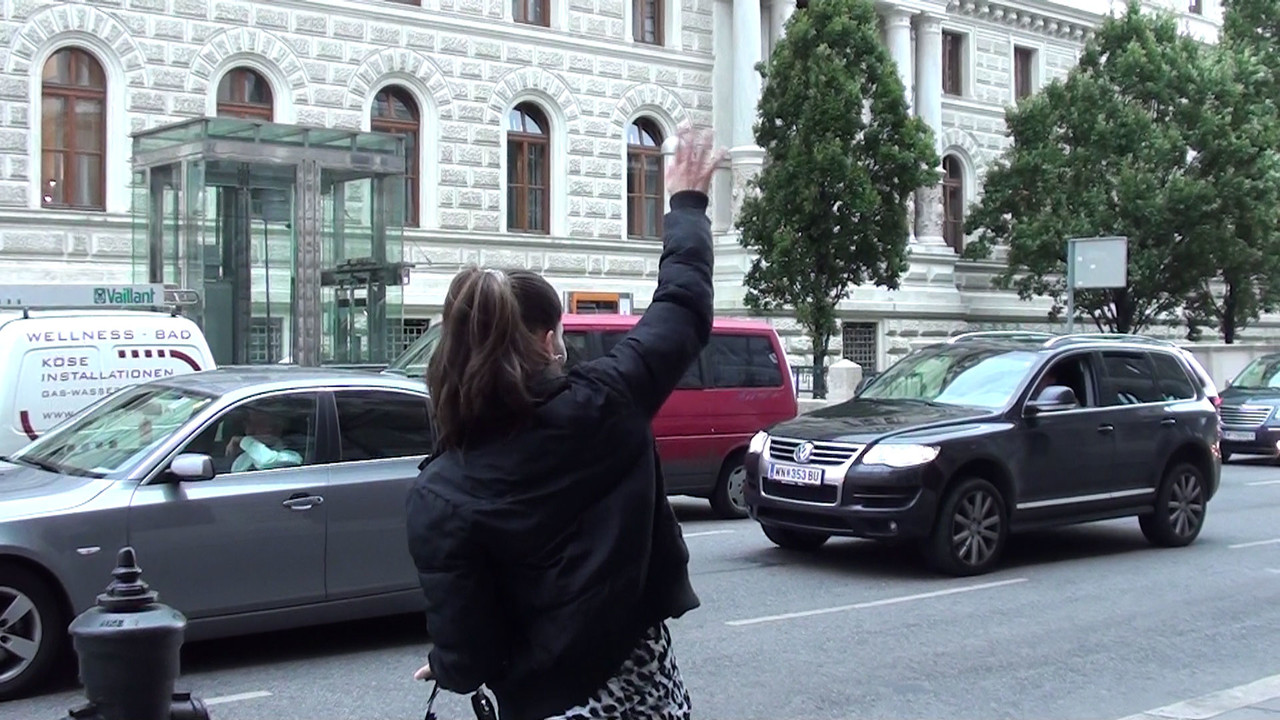 Larissa Gold Toys Her Shaved Pussy After Hitchhiking