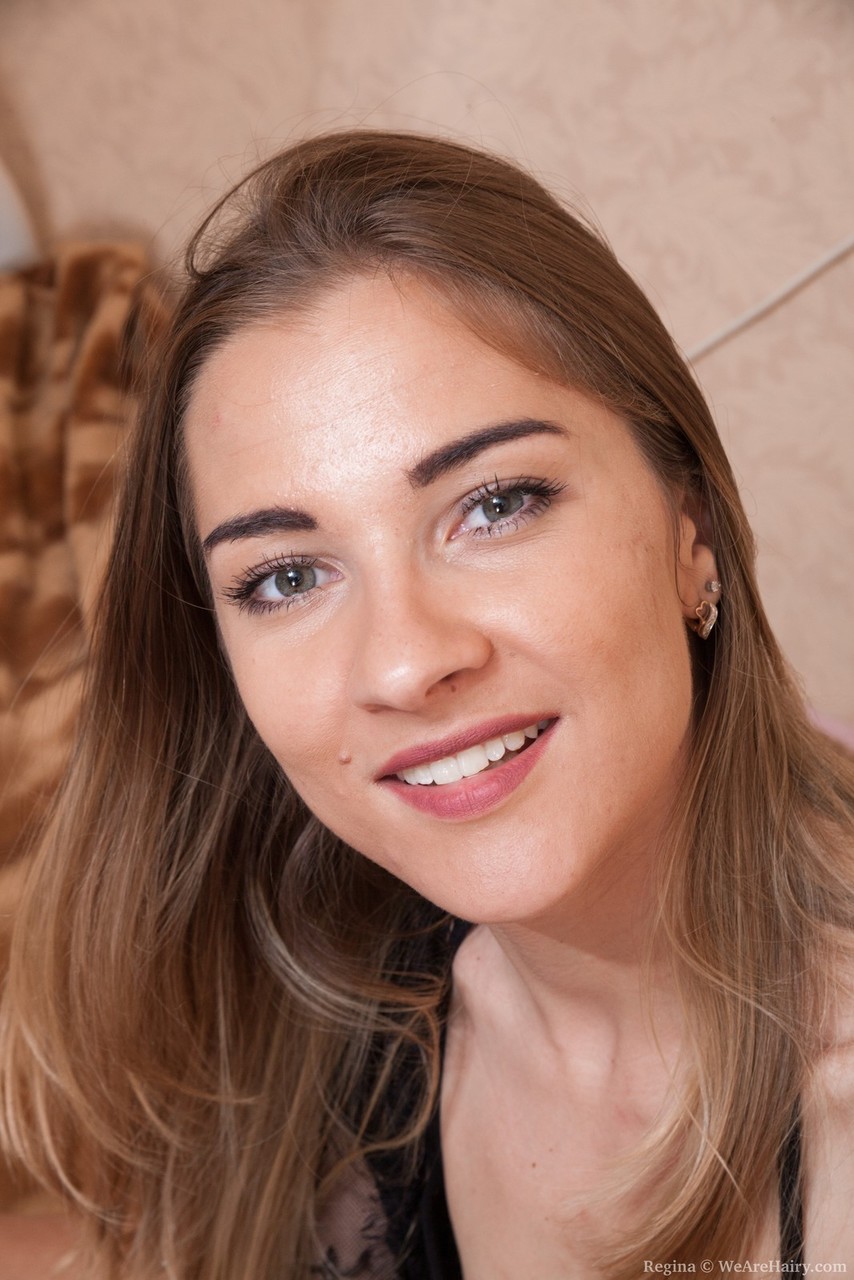 Regina Shows Small Saggy Tits And Spreads Very Hairy Beaver