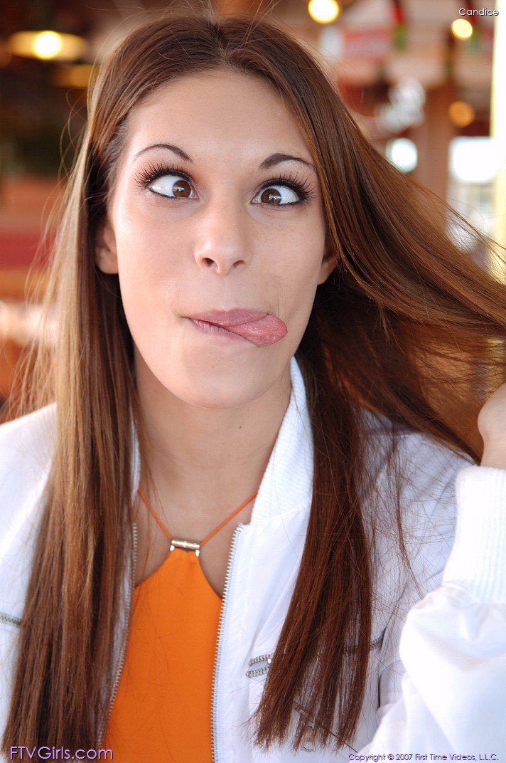 Sweet Candice Shows Her Small Boobs And Fantastic Body In Car Workshop