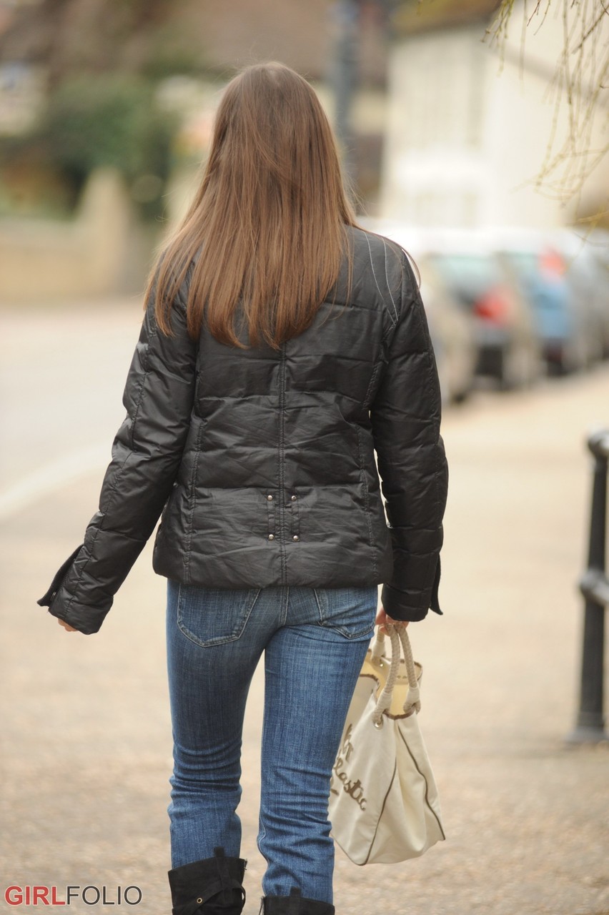 Brunette Chick Lola Undresses In Front Of Window Over Tea And Cakes