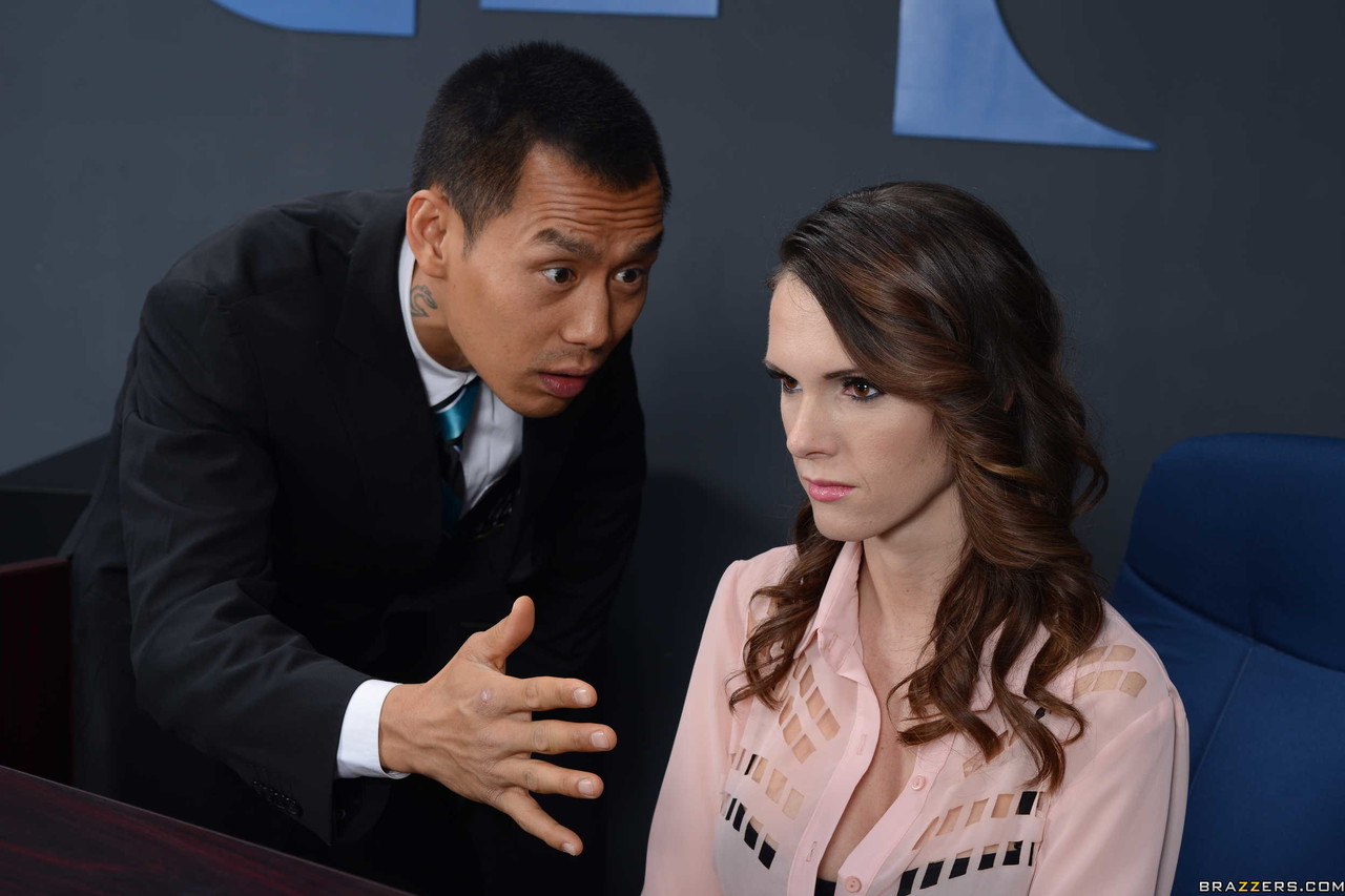 Busty Secretary Jennifer Dark Satisfies Japanese Client's Sci-Fi Urgencies