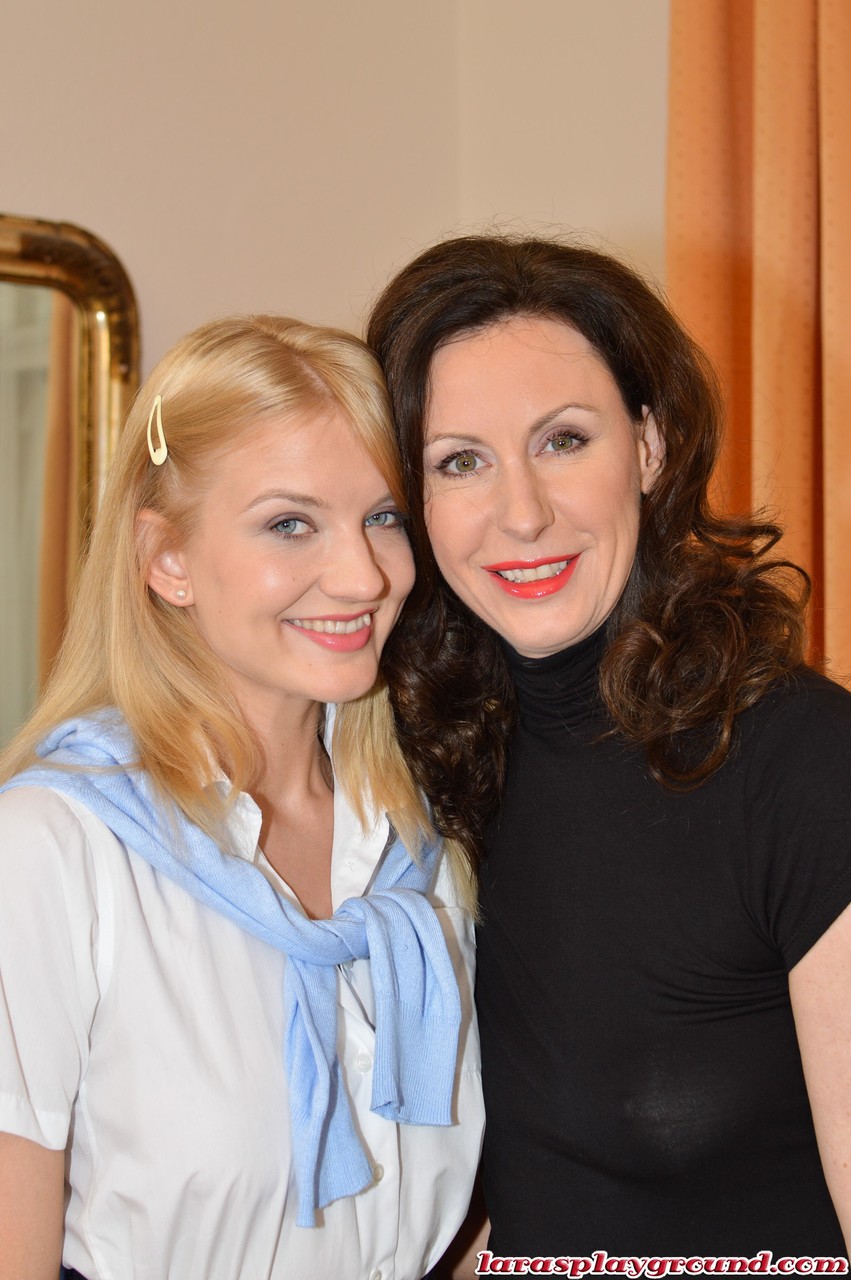 Blonde Lesbian Bree Haze And Skinny Milf Undress And Suck Each Other's Tits