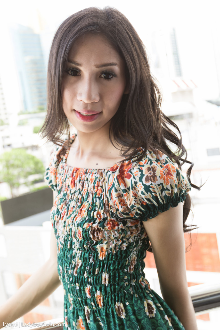 Шемале Красотка Лиоми В Платье Подруги Показывает Член Крупным Планом И Делает Глубокий Минет