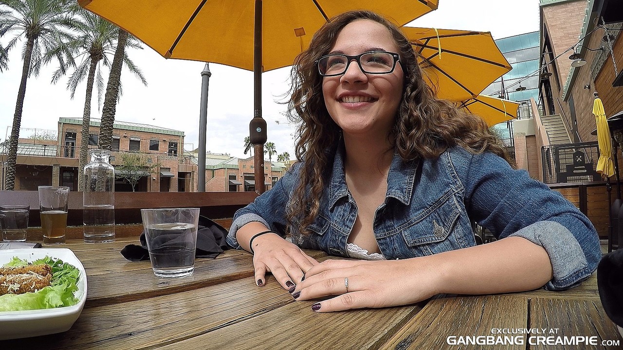 Nerdy Girl Eats Her Own Creampies From Martini Glass After Gangbang