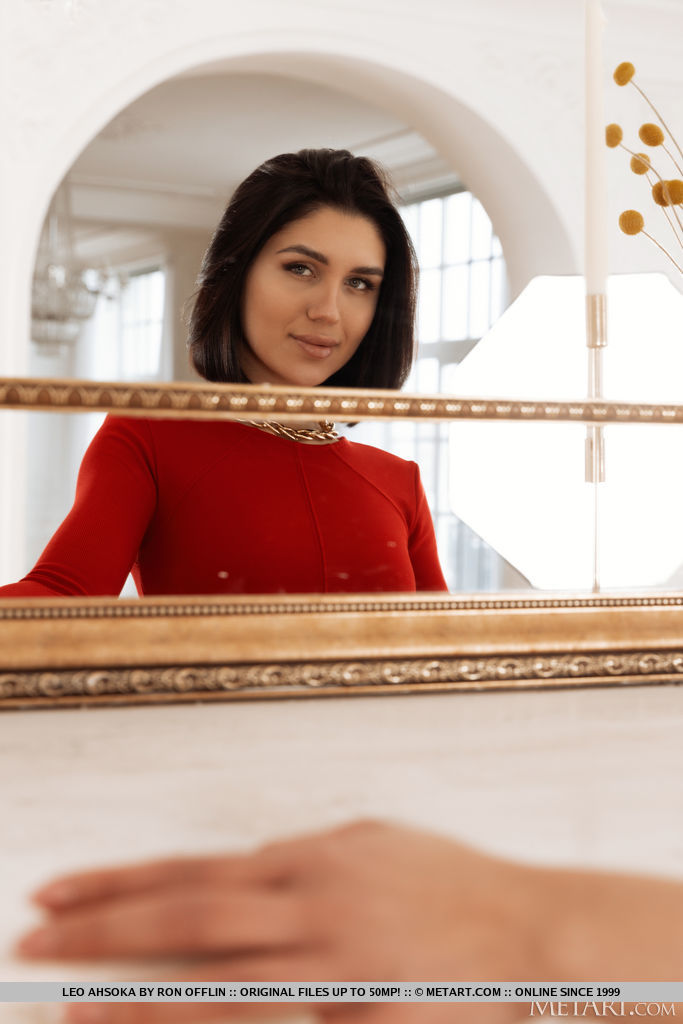 Dark Haired Teen Jadilica Shows Off Nice Ass After Removing Red Dress