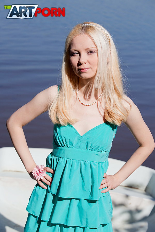 Beautiful Blonde Mirta Naked In Rowboat On Lake