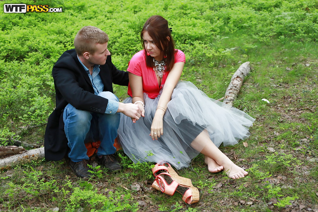 European Redhead Mila Snow Outdoor Bj Before Hardcore Cum Eating