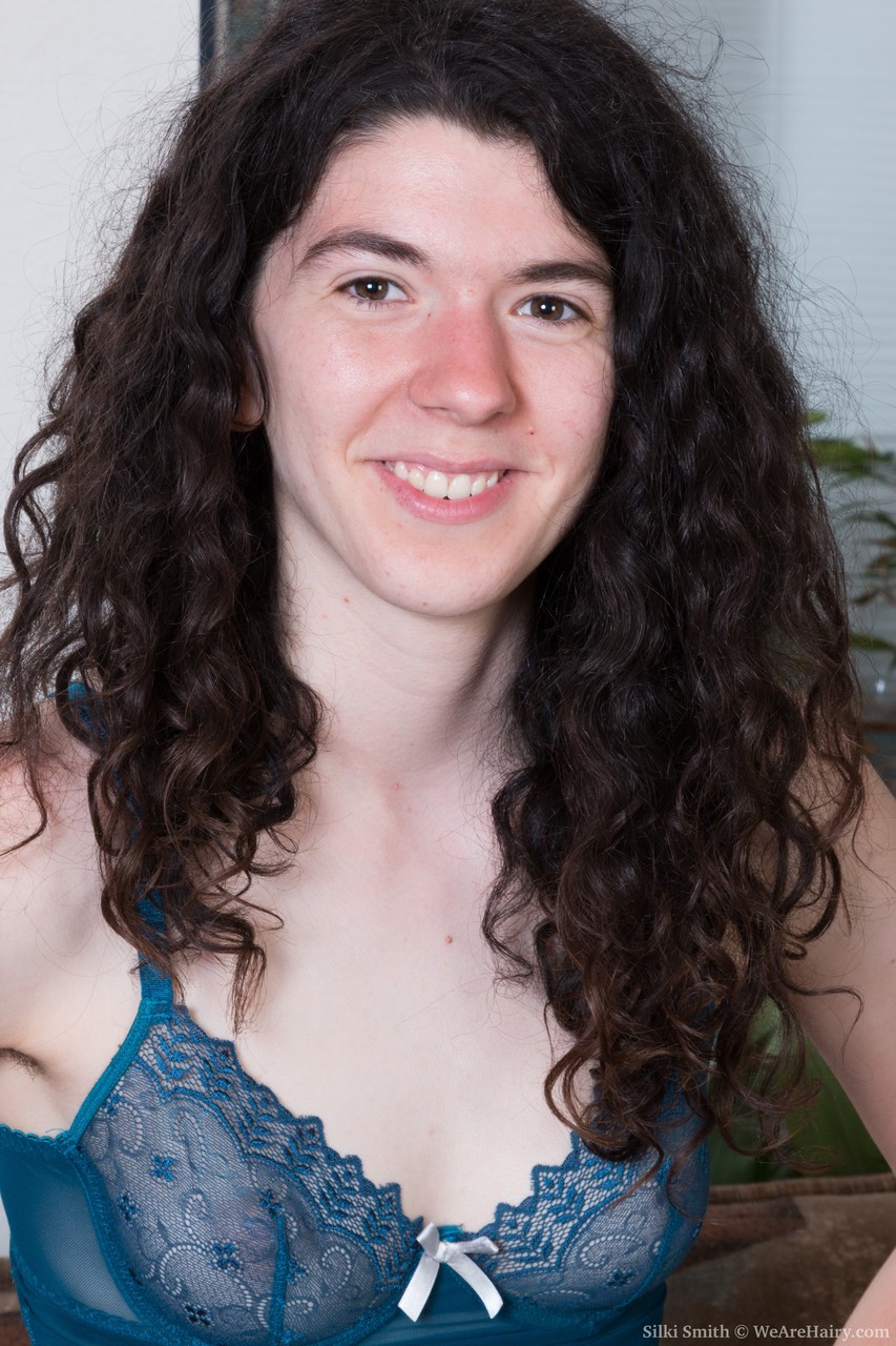 Curly Haired Amateur Silki Smith Toys Her Hairy Crotch With Big Booty