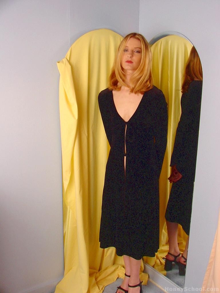 Slim Hungarian Babe Darien Strips And Plays With Her Muff In The Mirror