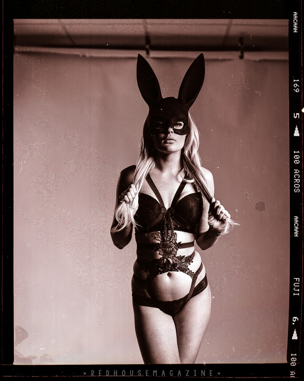 Solo Jenny In Bunny Ears Posing In Sexy Lingerie