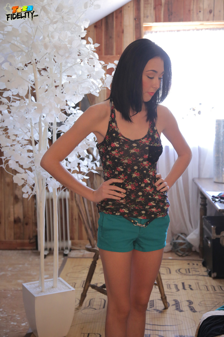 Slender Teen Hanna Lay Models Tiny Tits Indoors And By Pool