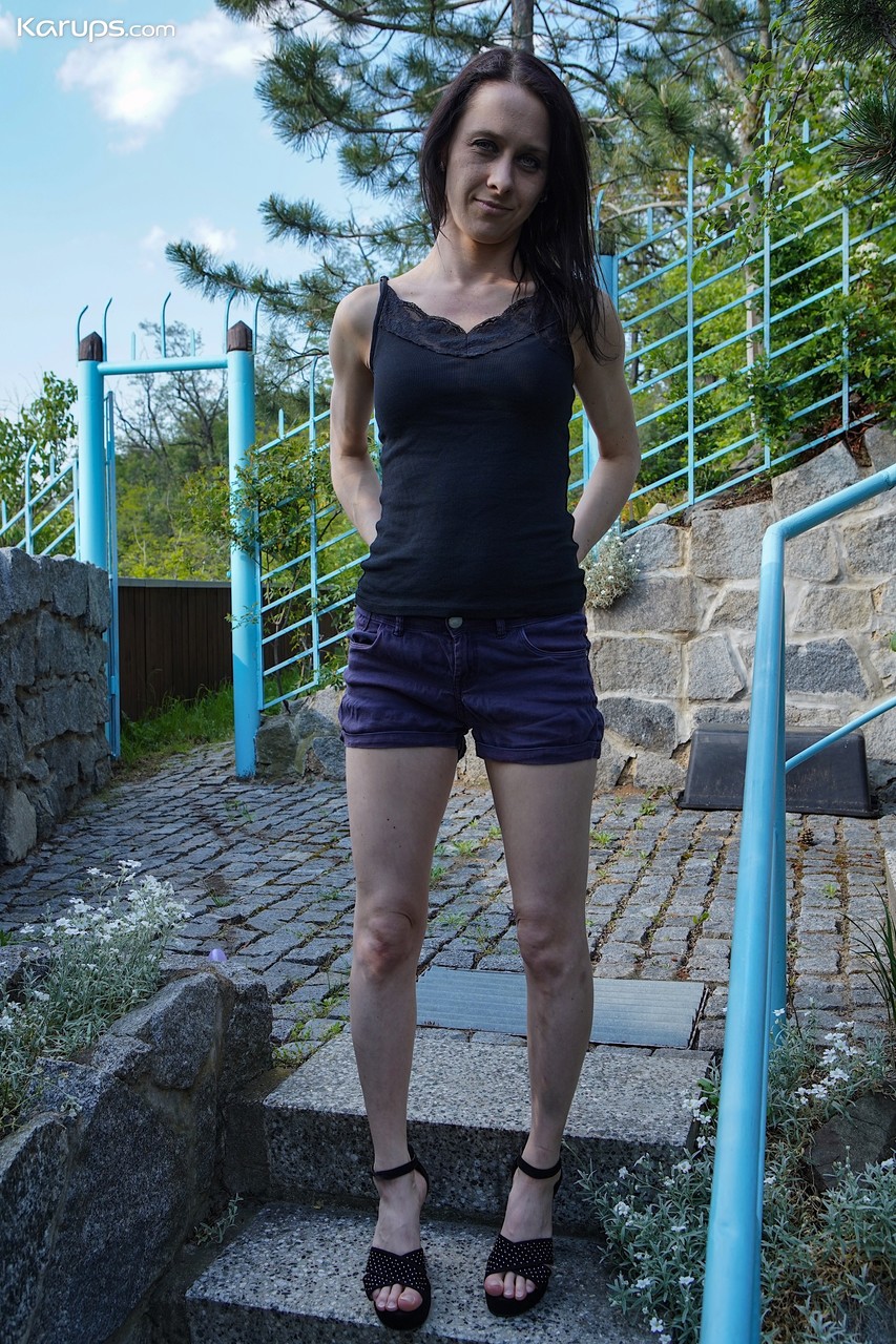 Slim Wife Lolla Black Shows Tiny Tits And Toys Shaved Vagina