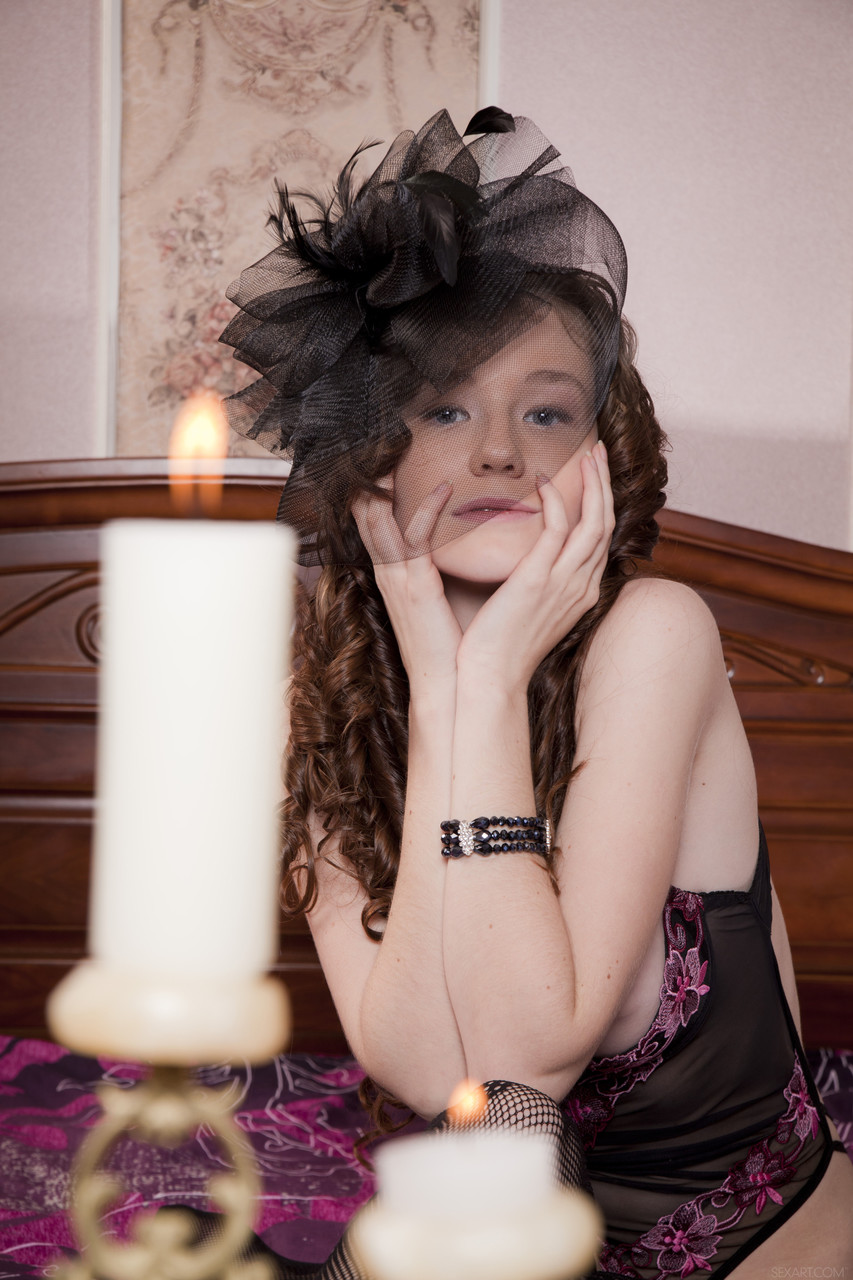 Adorable Alluring Young Emily Bloom Masturbates Her Beautiful Pussy In Fishnet