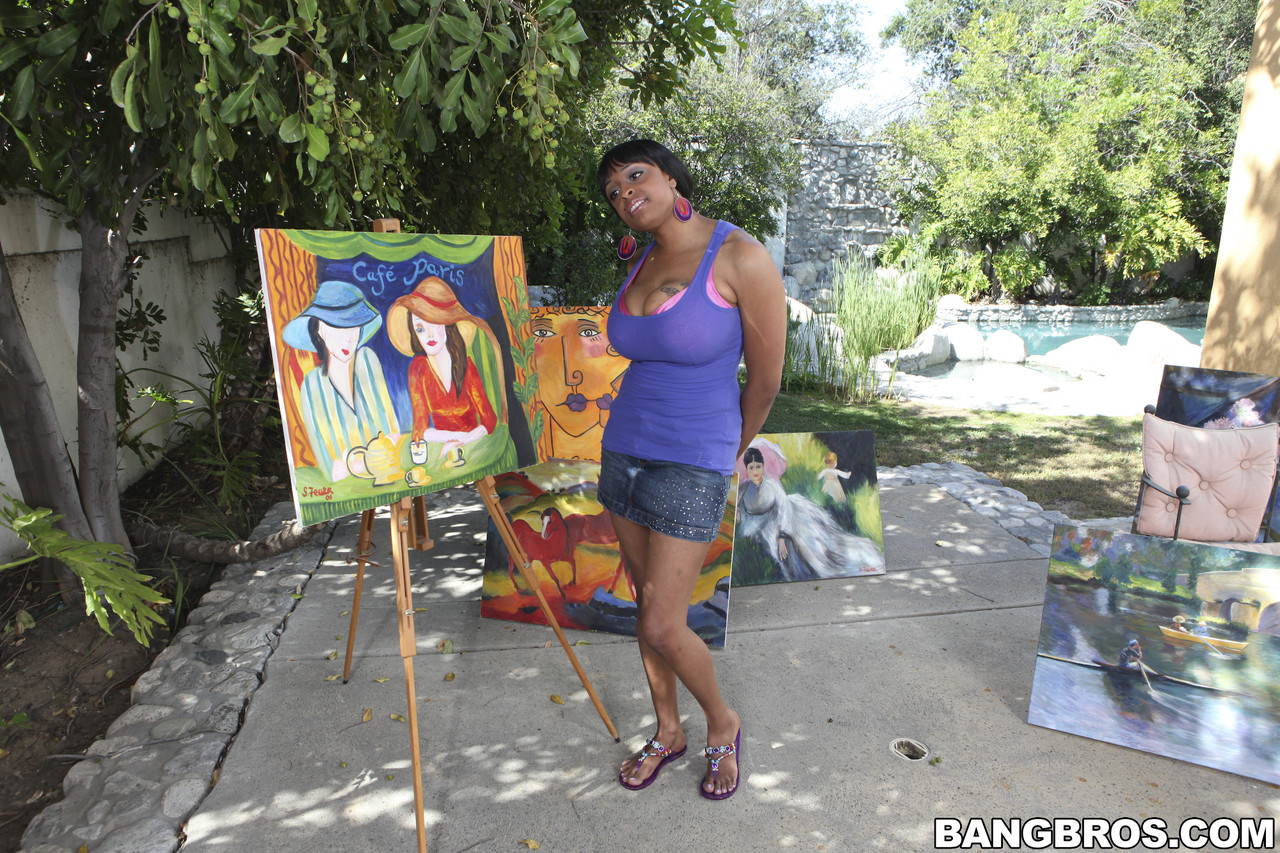 Ebony Milf Carmen Hayes Seduces Young Artist With Giant Natural Boobs