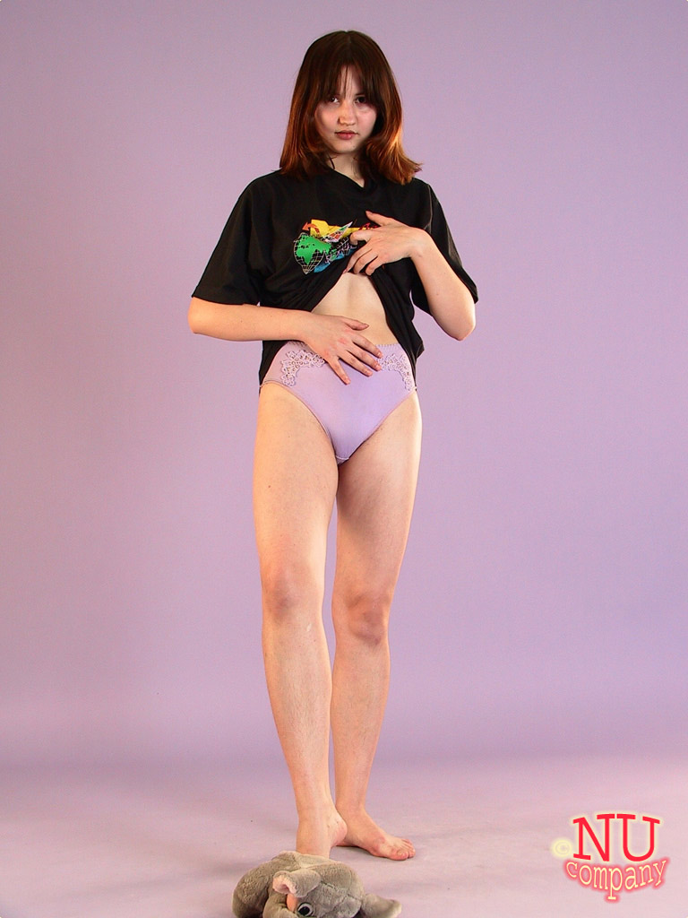 Amateur Teen Ilona Pantiless Posing With Stuffed Animal Between Legs