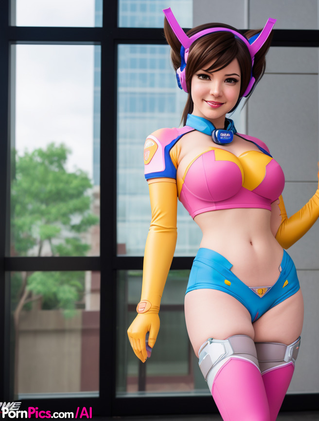 Dva From Overwatch Reveals Perky Tits And Bald Pussy