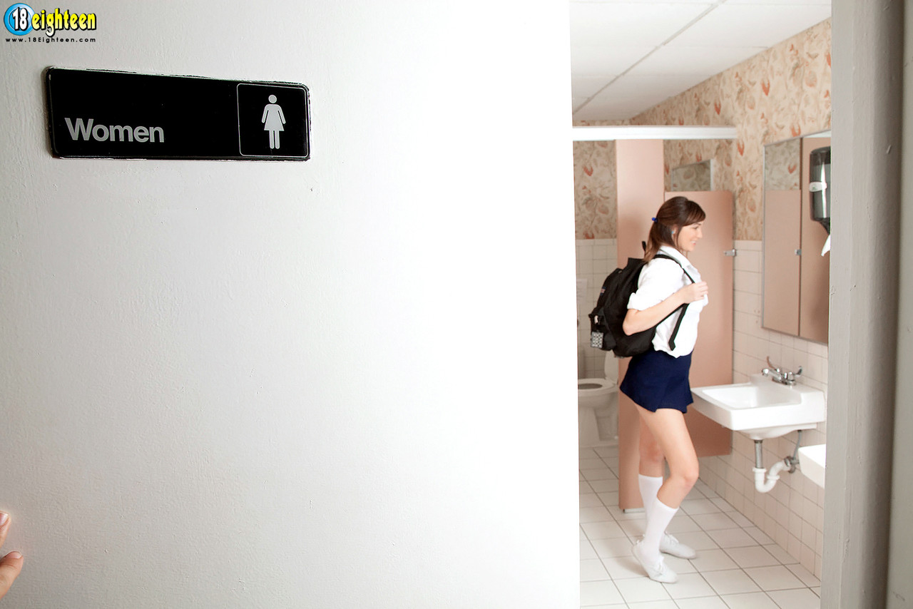 18 Year Old Schoolgirl Flaunts Hot Body In School Washroom
