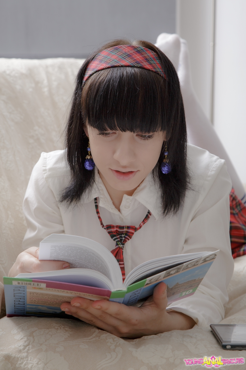 Brunette Teen With Full Breasts Does Anal In Threesome With Two Boys