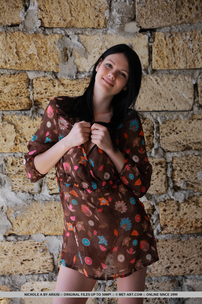 Sexy Brunette Nichole A Spreads Legs For Hot Naked Upskirt Outdoors