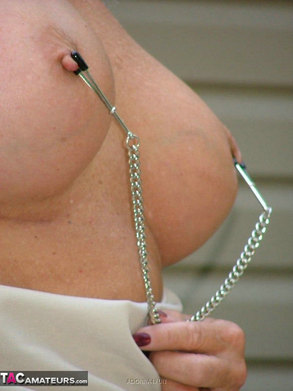 Outdoor Pierced Pussy And Nipple Torture With Mature Lady Adonna (,)