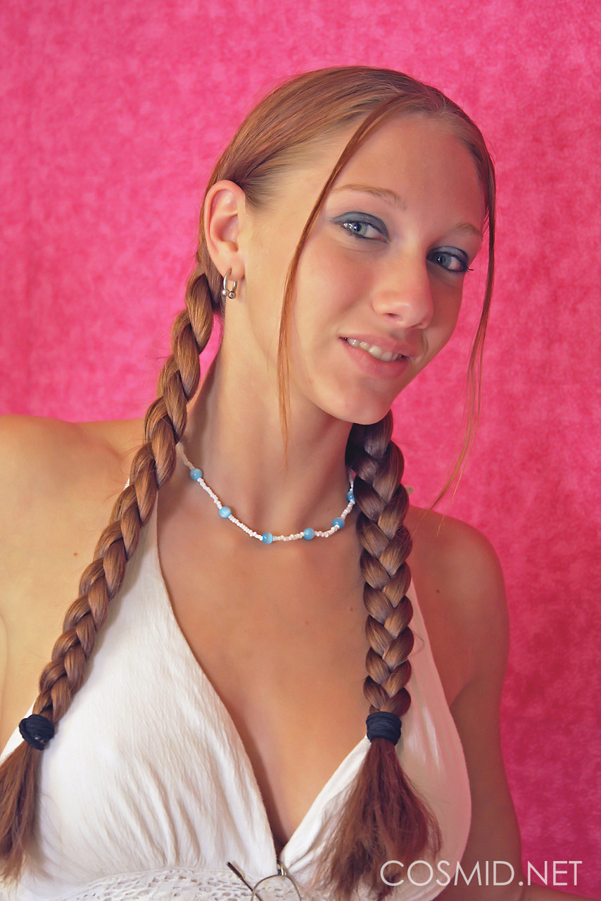 Thin Amateur Victoria Nelson With Red Braided Pigtails Nude