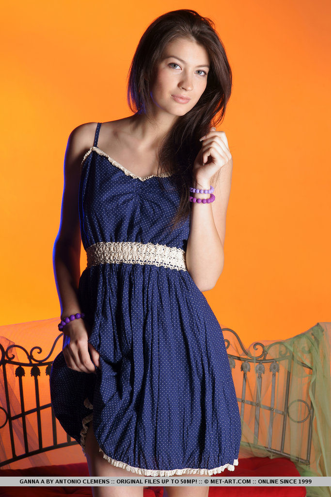 Young Russian Teen Ganna A Spreads Long Legs To Show Yummy Pussy