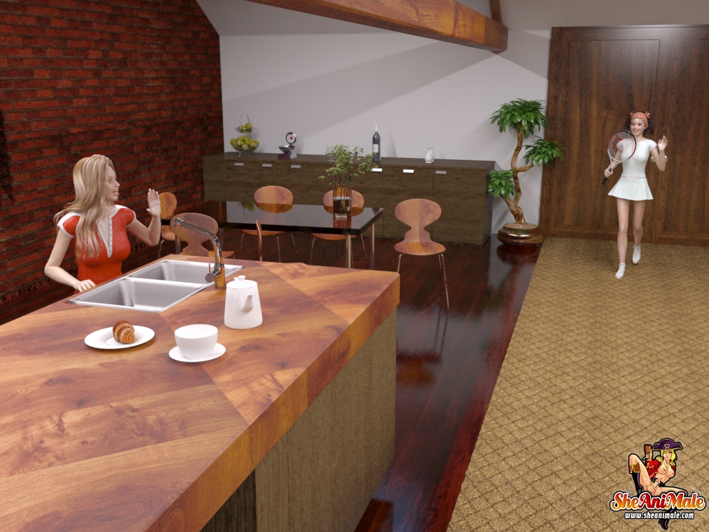 बड़े स्तन वाले एनिमेटेड ट्रांसी एक दूसरे को चोदने से पहले आदमी शामिल हो जाता है