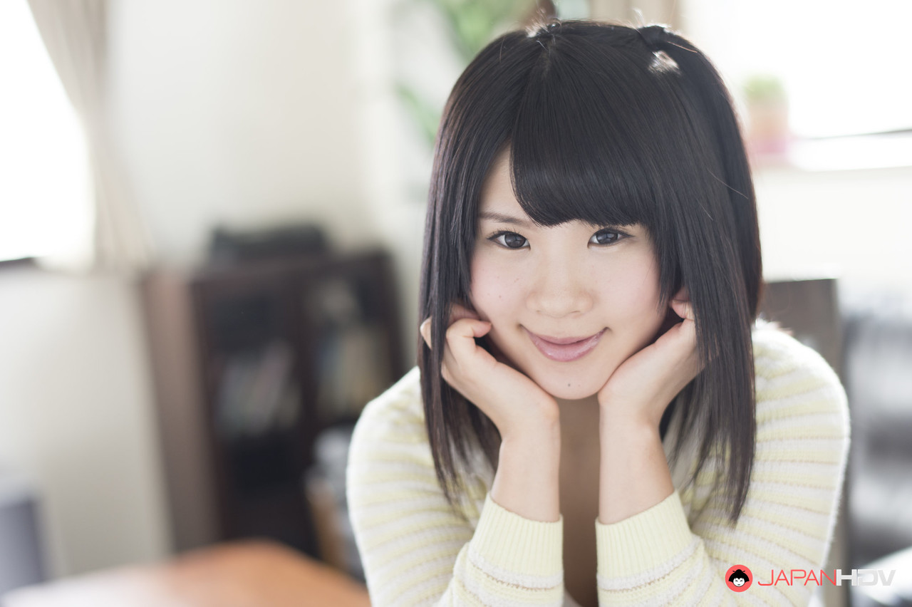 Adorable Japanese Girl Ami Oya Pulls Down Her Upskirt Underwear On Couch