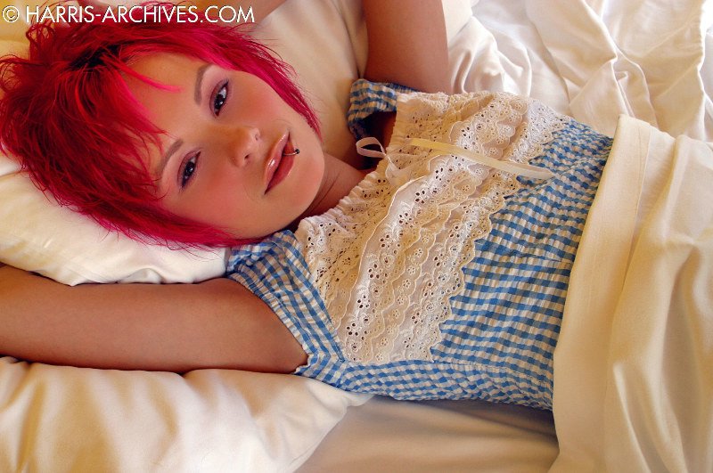 Pierced Redhead Elaina Teases With Teen Boobs Under Covers