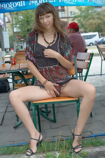 Red Eva – Petite Ukrainian Redhead Shows Her Hairy Pussy in Public