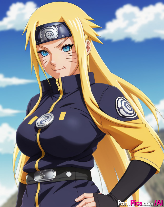 AI生成的Hentai美女Totsuka炫耀她迷人的大奶和光头屄