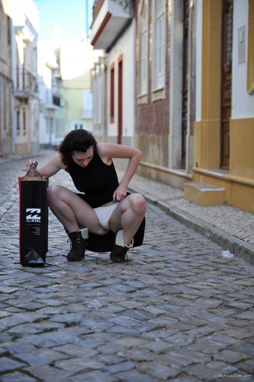 Outdoor Panty Upskirt With Hottie Fawna Latrisch Flashing Her Hairy Muff