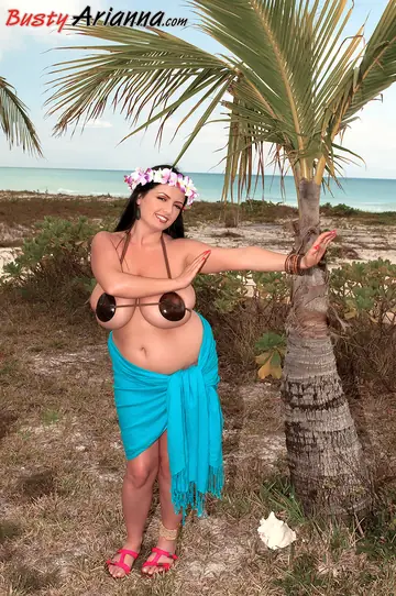 Arianna Sinn – Curvy MILF Oils Her Big Tits on the Beach