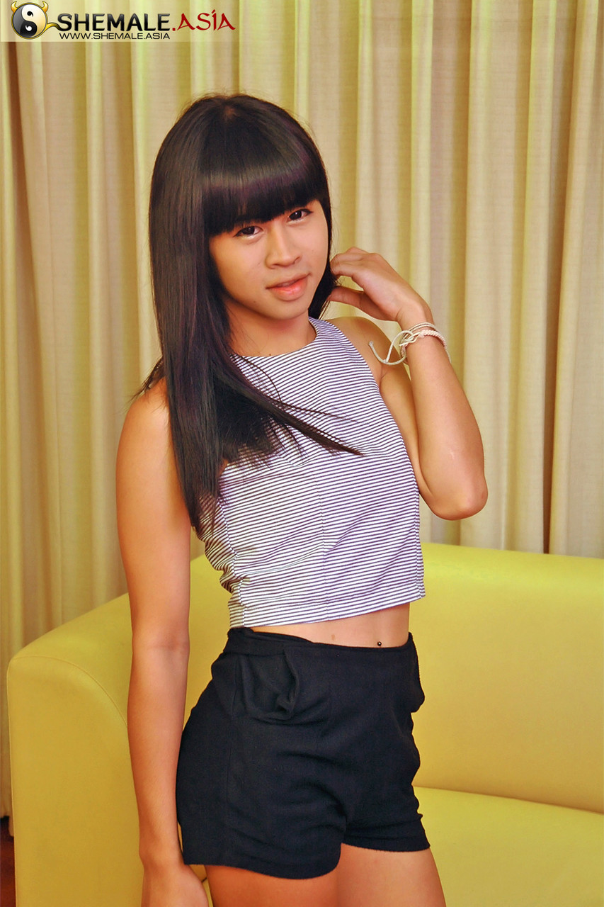 Deliciosa Asiática de Tetas Pequeñas Mostrando Su Polla Peluda Desde Todos Los Ángulos