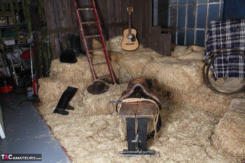 莱克西·康明斯胖金发女人阴道口交在谷仓饲料室