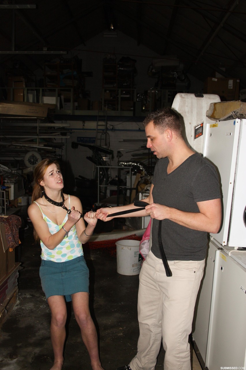 Naughty Pantiless Teen Anouk Bound With Rope & Gagged With Tape In The Barn