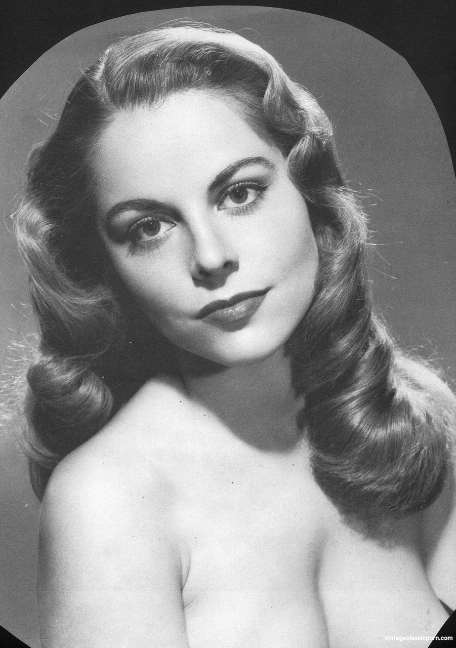 ヴィンテージポルノのスターが美しい大きな乳房を持ち、ホットパンチホーズの中でヌードポーズ